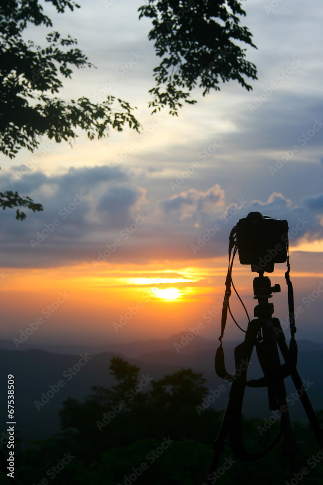 Silhouette of a camera