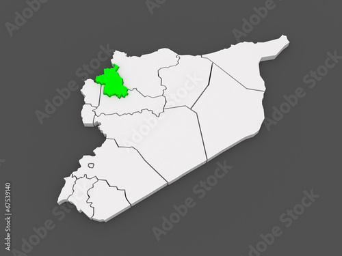 Map of Idlib. Syria. photo