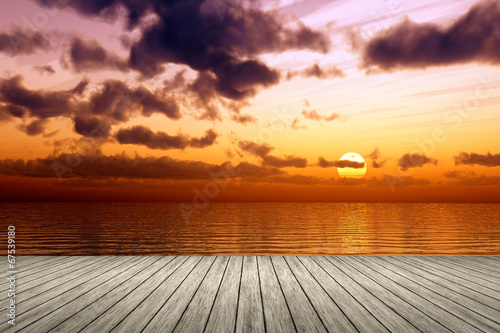 wooden jetty sunset © magann