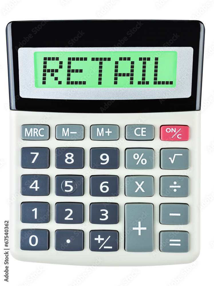 Calculator with RETAIL on display isolated on white background Calculator with RETAIL on display isolated on white background