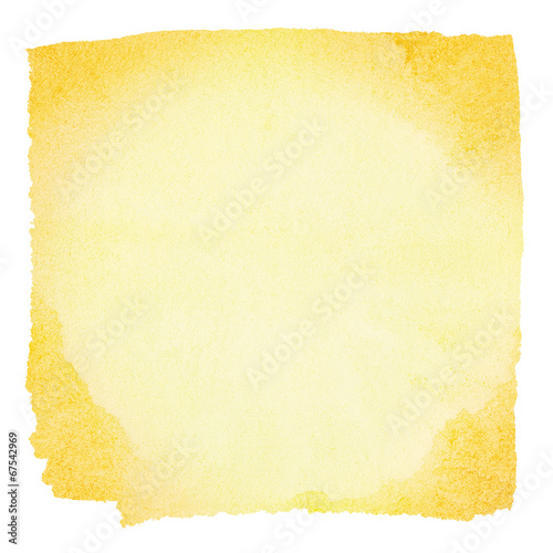 Painted orange watercolor square. Design element