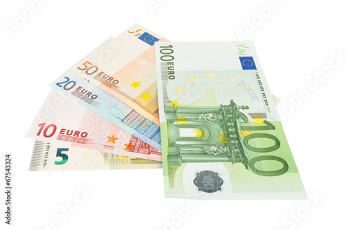 Euro banknotes in hand closeup