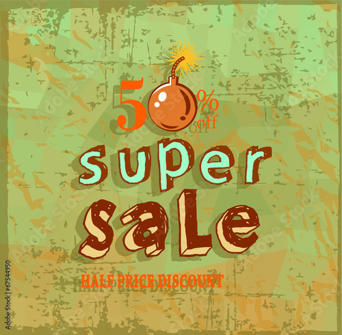 Sale poster with Boom comic strip