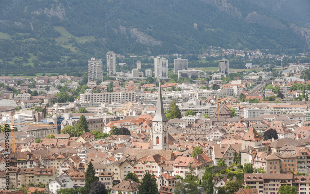 Chur, historische Altstadt, Stadt, Alpen, Graubünden, Schweiz