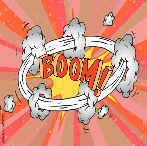 poster with Boom comic strip