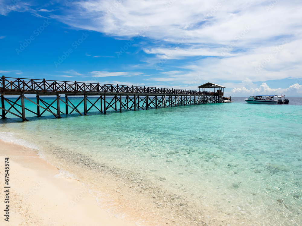 Pier at Sipadan Island, Sabah, Malaysia