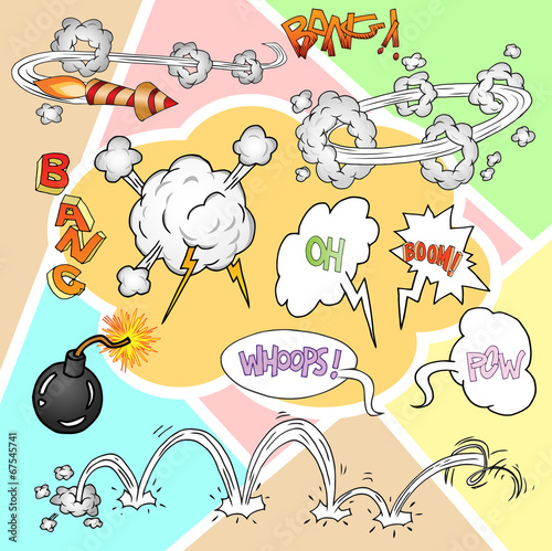 Set of comic icons. Vector illustration