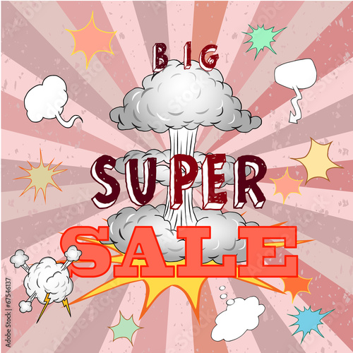 Sale poster with Boom comic strip