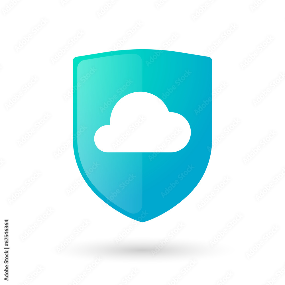 Shield icon with a cloud Shield icon with a cloud