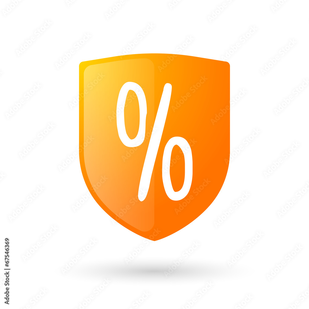 Shield icon with a discount sign Shield icon with a discount sign
