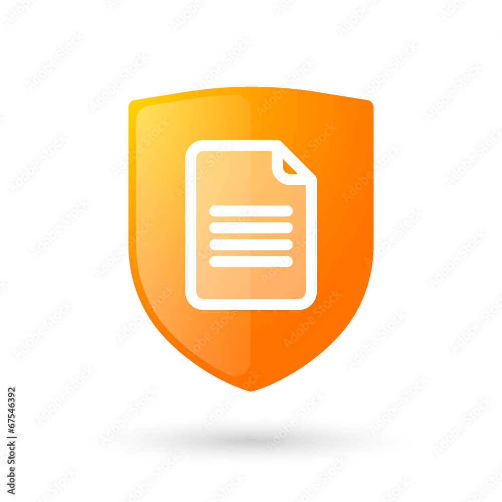 Shield icon with a document sign Shield icon with a document sign