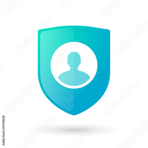 Shield icon with a male avatar