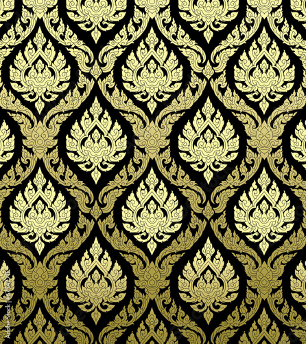 Thai art wall pattern illustrations