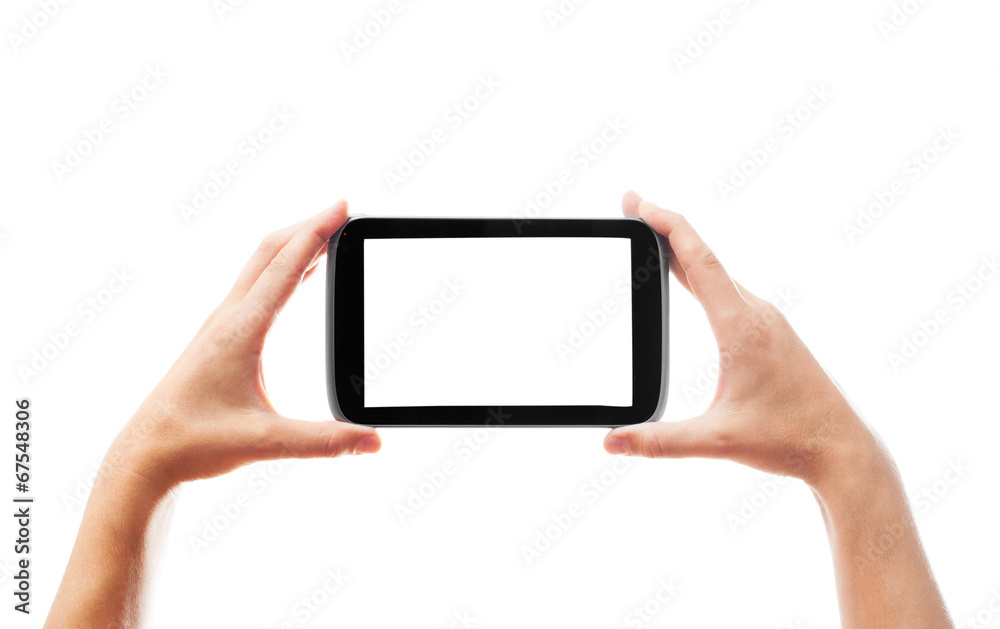 hands with smartphone isolated on white background hands with smartphone isolated on white background