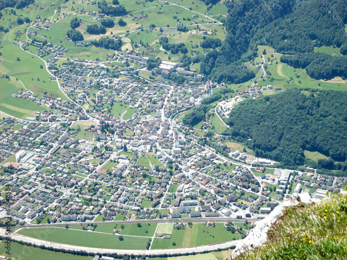 Cuadro en lienzo Mels view from Gonzen mountain