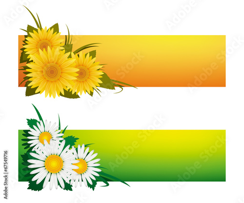 Fototapeta Naklejka Na Ścianę i Meble -  Colorful floral banners