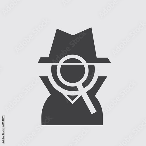 Silhouette private figure icon with magnifying glass