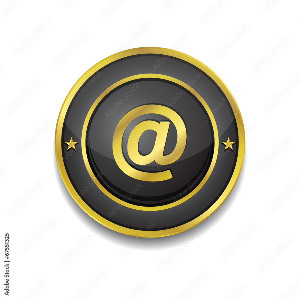 AT Circular Vector Golden Black Web Icon Button