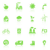 Ecology icons with reflection
