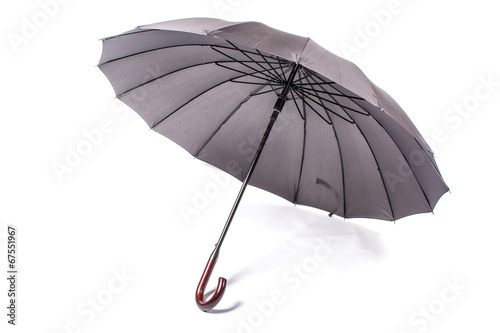 Black umbrella with wooden handle