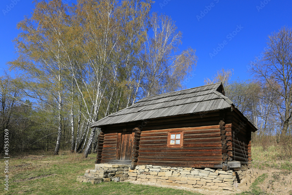 ukrainian wooden house in open-air museum Pirogovo. Kiev, Ukrain ukrainian wooden house in open-air museum Pirogovo. Kiev, Ukrain