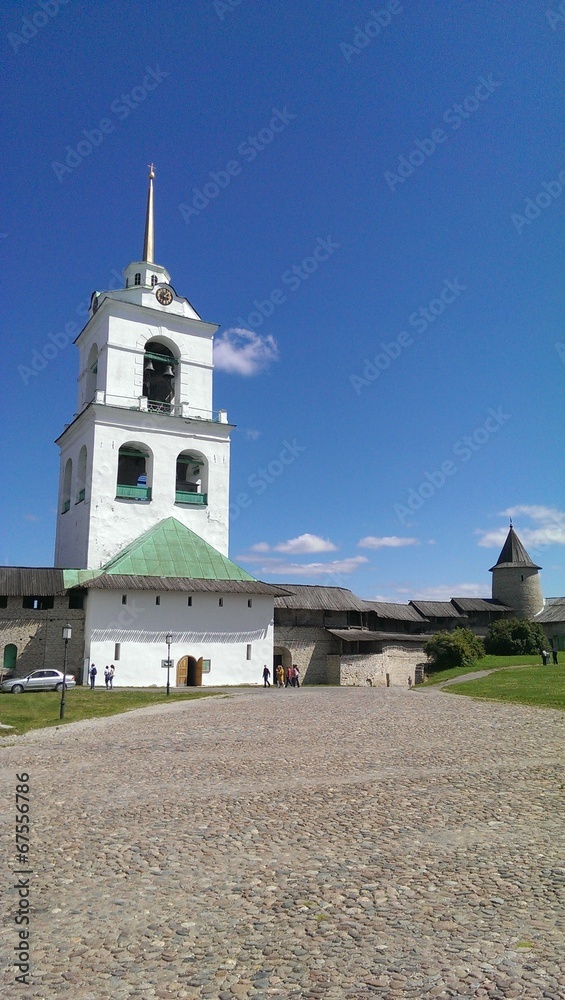 Bell tower in old Pskov town, Russia Bell tower in old Pskov town, Russia