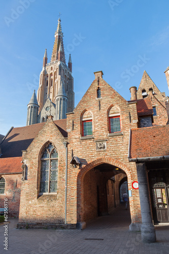 Bruges - Church of Our Lady from yard of Saint John Hospital photo