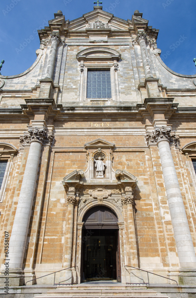 Bruges - The baroque facade of Saint Walburga church.