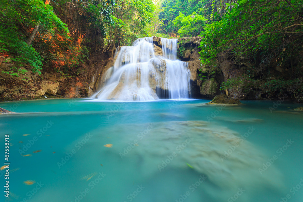 Deep forest Waterfall in Kanchanaburi (Huay Mae Kamin), Thailand Deep forest Waterfall in Kanchanaburi (Huay Mae Kamin), Thailand