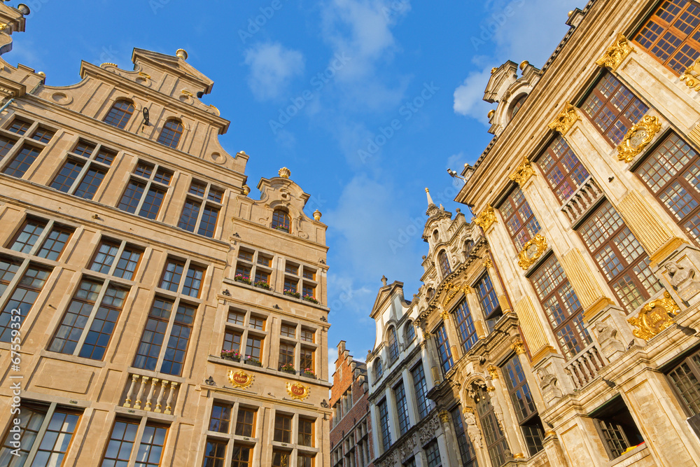 Brussels - The facade of the palaces on Grote markt square