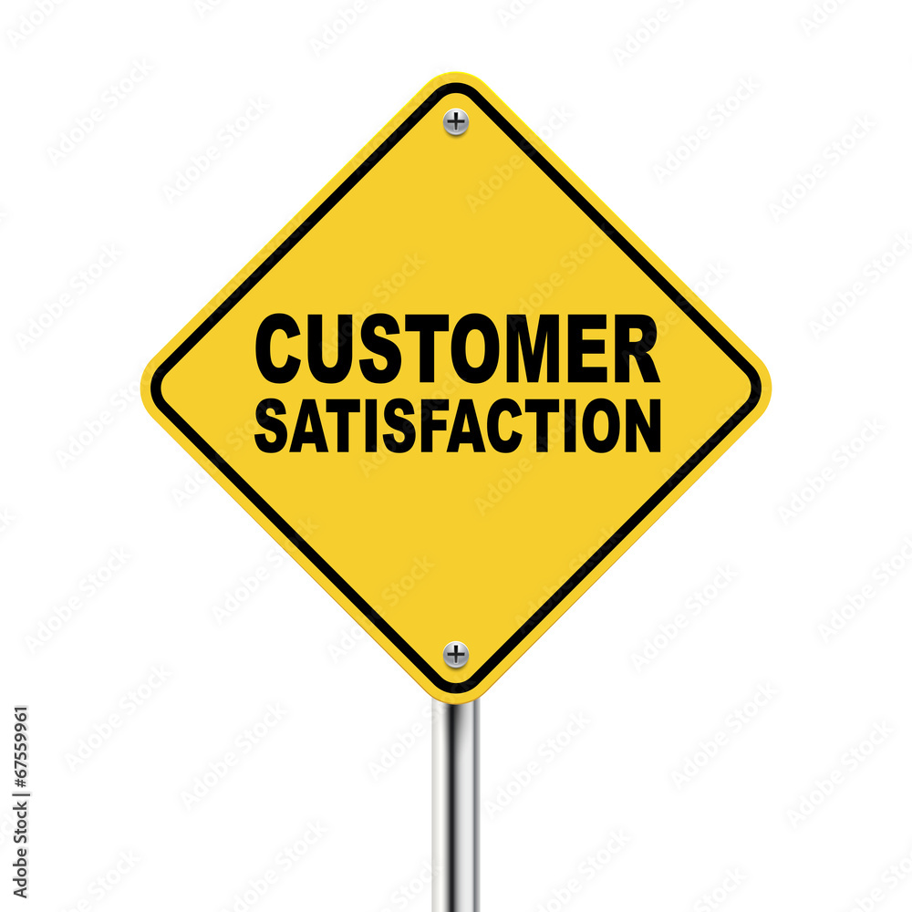 3d illustration of customer satisfaction road sign 3d illustration of customer satisfaction road sign