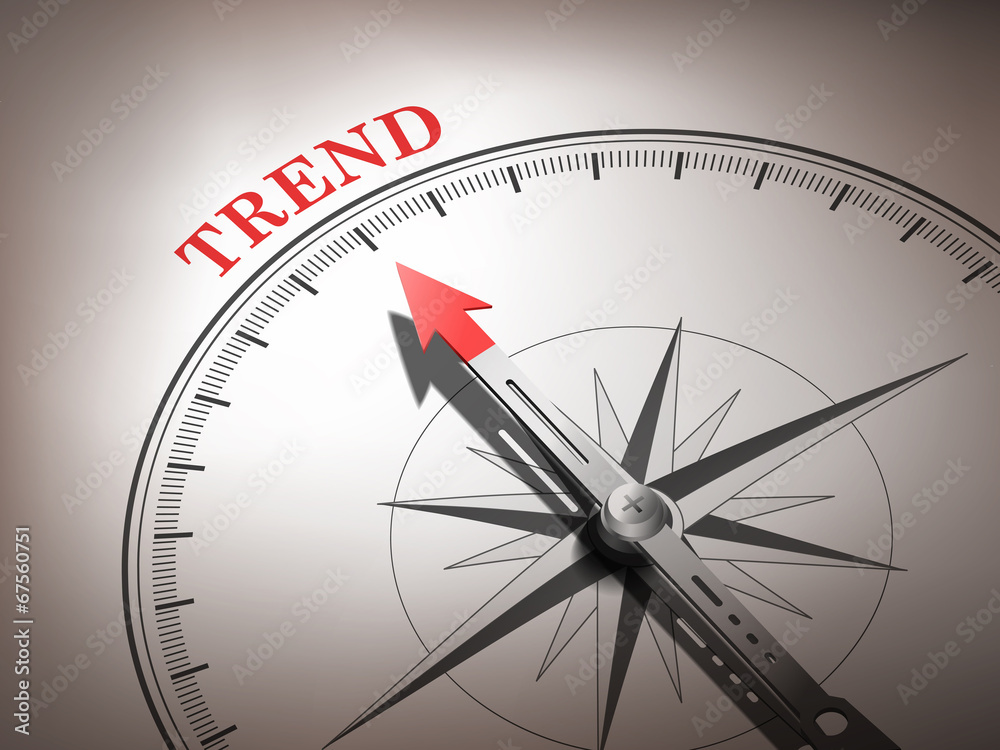 abstract compass with needle pointing the word trend abstract compass with needle pointing the word trend