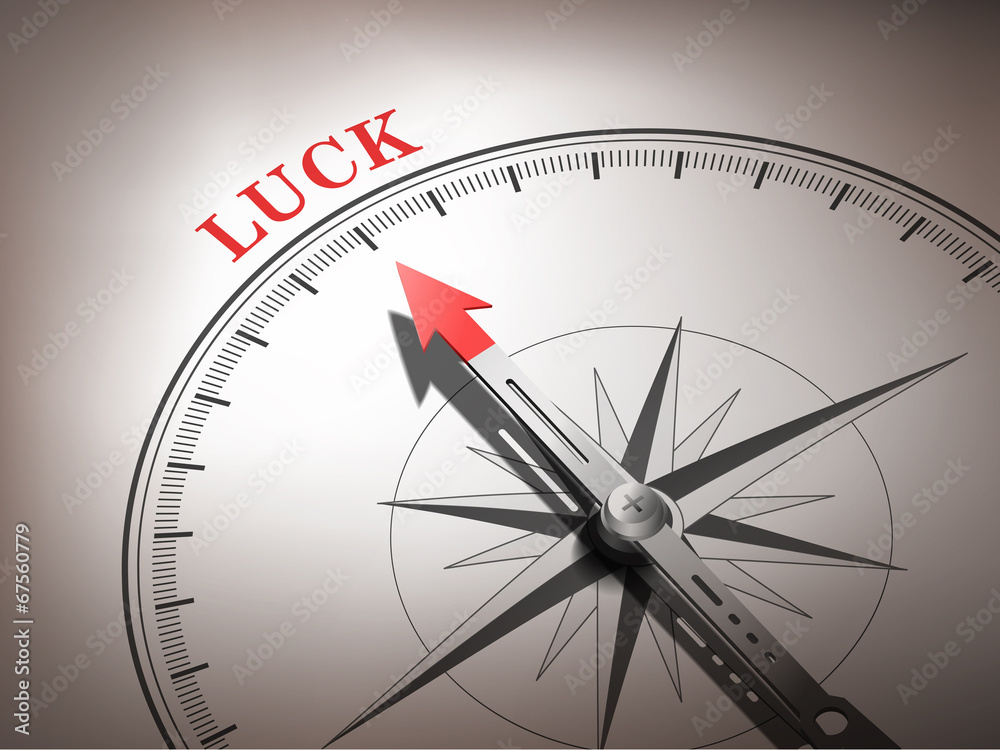abstract compass with needle pointing the word luck abstract compass with needle pointing the word luck
