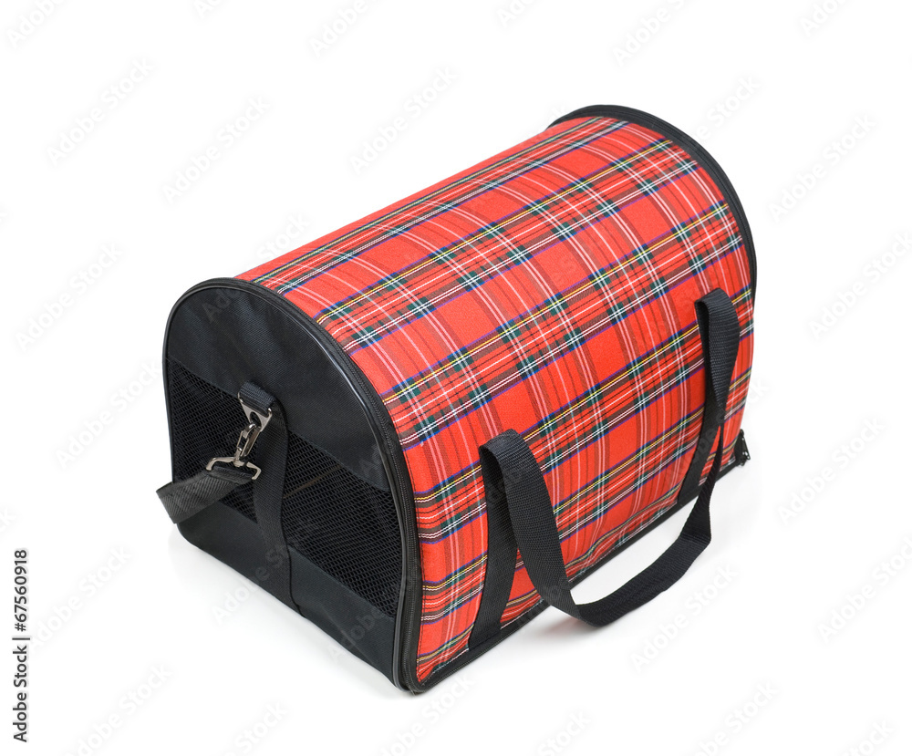 bag for transportation to the cats isolated on white background