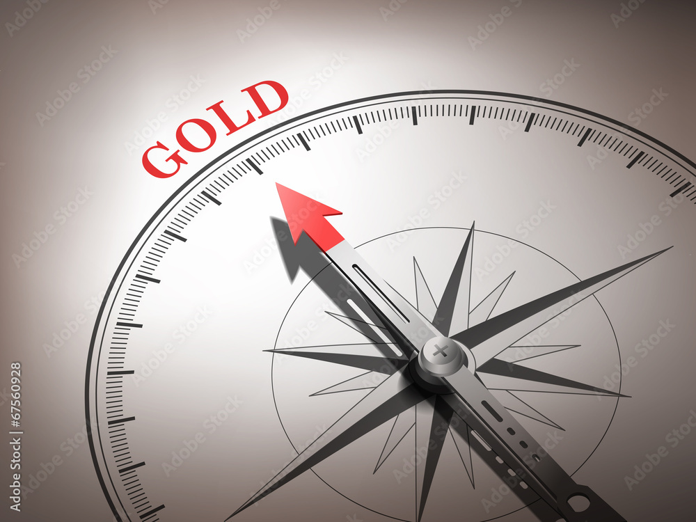 abstract compass needle pointing the word gold abstract compass needle pointing the word gold