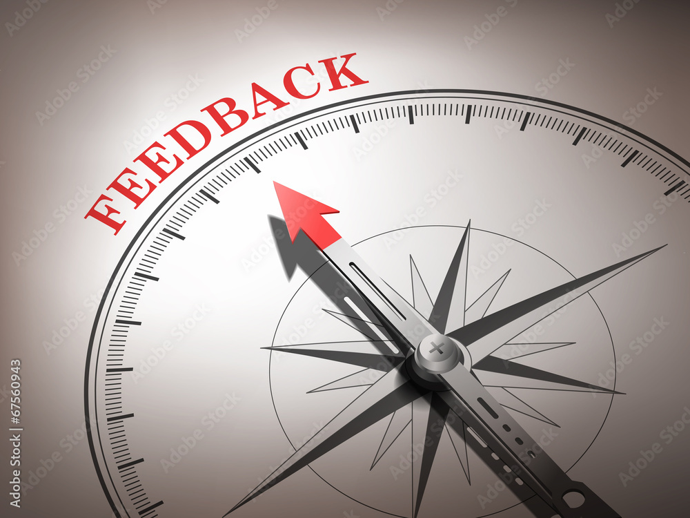 abstract compass needle pointing the word feedback abstract compass needle pointing the word feedback