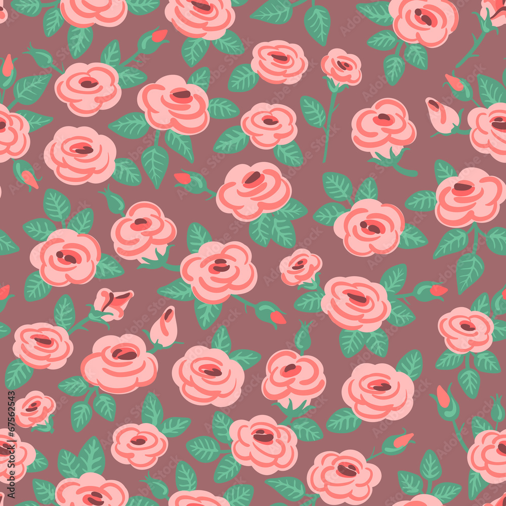 Seamless pattern of roses. Seamless pattern of roses.