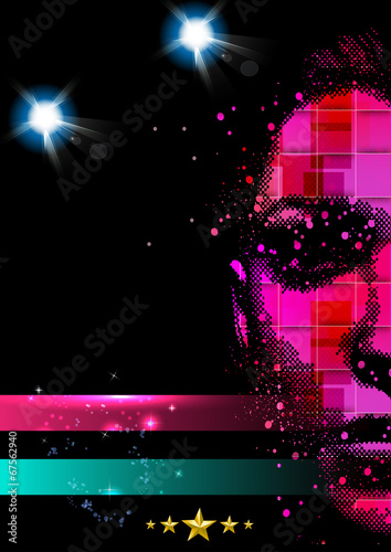Disco Party Poster Background Template