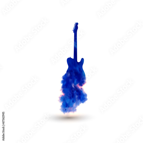 Illustration of guitar, easy all editable
