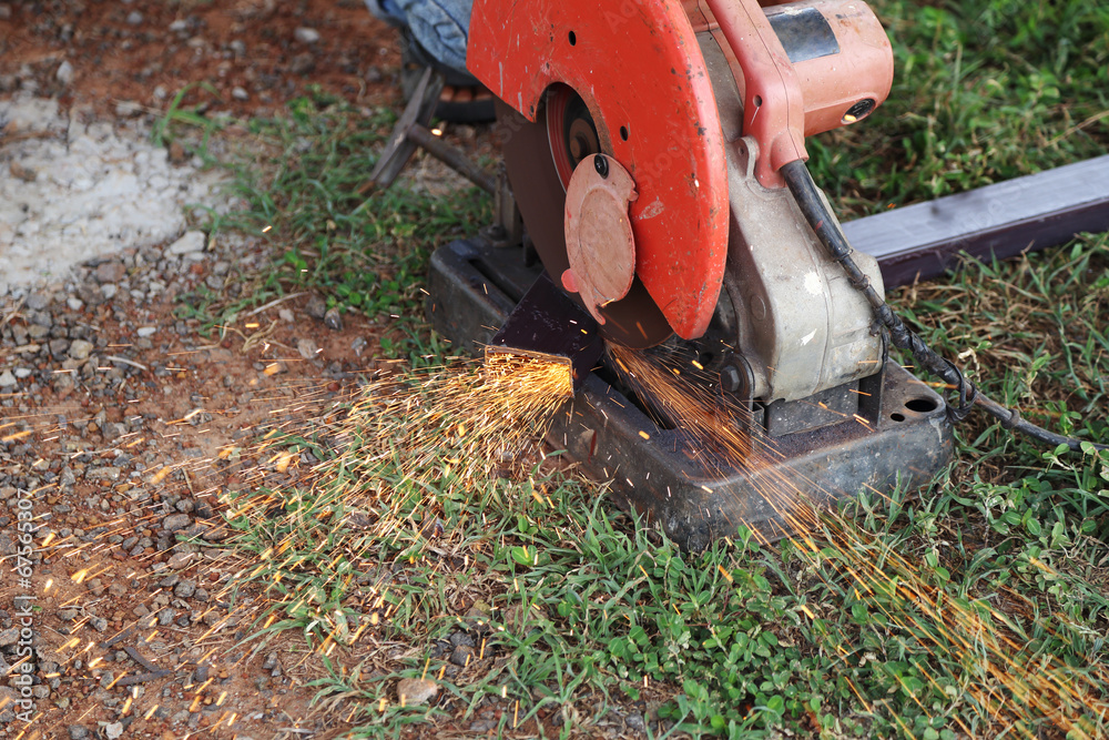 cutting metal and spark with cutting machine cutting metal and spark with cutting machine
