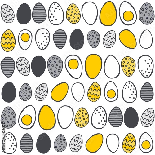 kolorowe pisanki w rzędach na białym tle Wielkanocny deseń