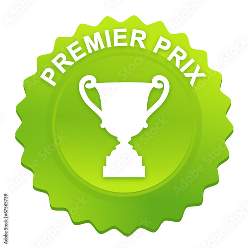 premier prix sur bouton web denté vert