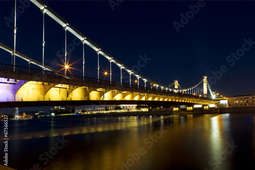 Crimean bridge at night. Moscow. Russia