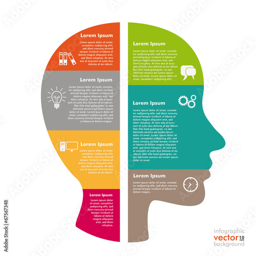Colored Big Head INfographic