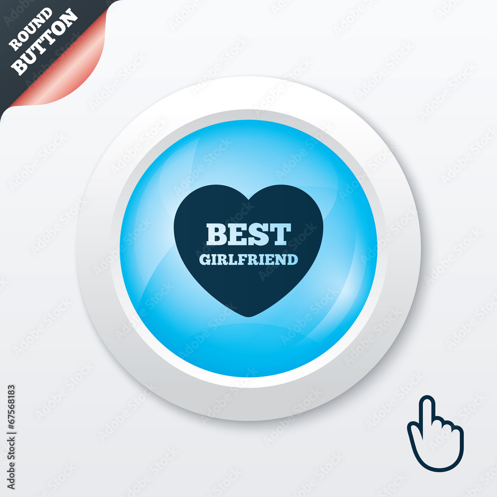 Best girlfriend sign icon. Heart love symbol. Best girlfriend sign icon. Heart love symbol.