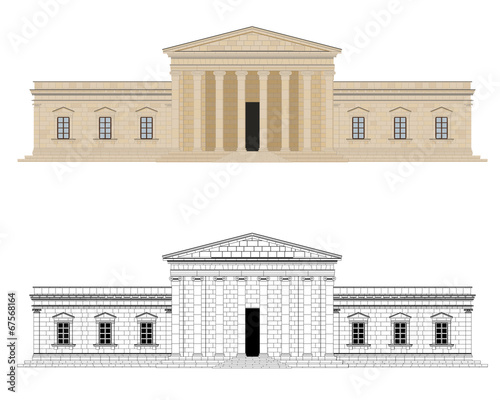 Classicist Palace Vector Illustration