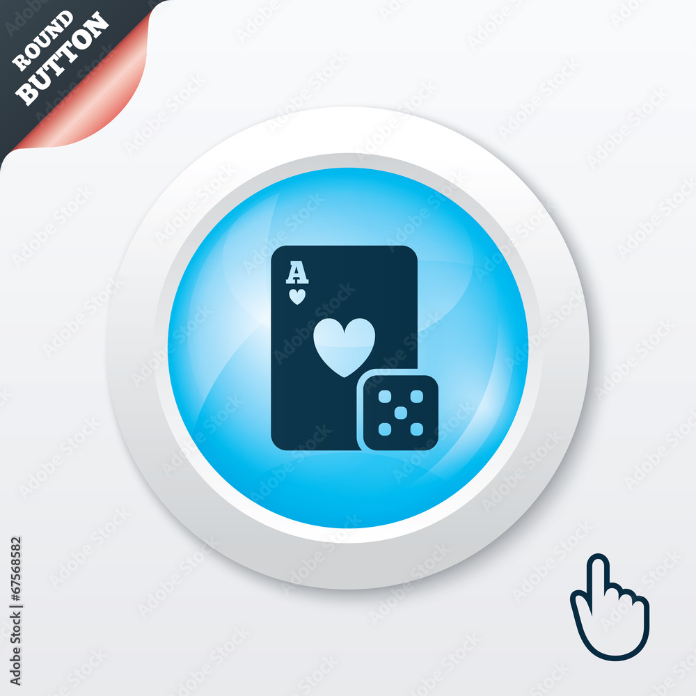Casino sign icon. Playing card with dice symbol Casino sign icon. Playing card with dice symbol