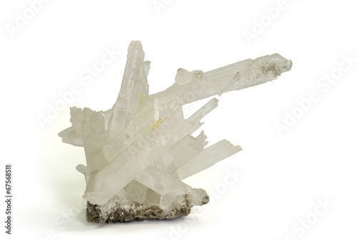 Canvas-taulu Gypsum from Giumentaro Mine, Sicily, Italy. 9.6cm across.