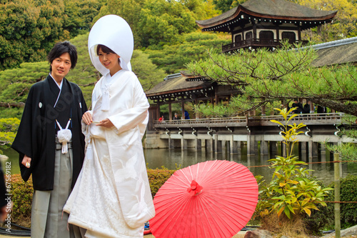 Celebration of a typical wedding in Japan
