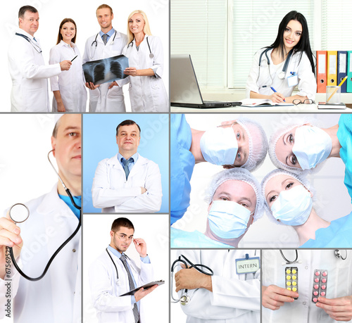 Medical workers collage
